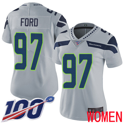 Seattle Seahawks Limited Grey Women Poona Ford Alternate Jersey NFL Football 97 100th Season Vapor Untouchable